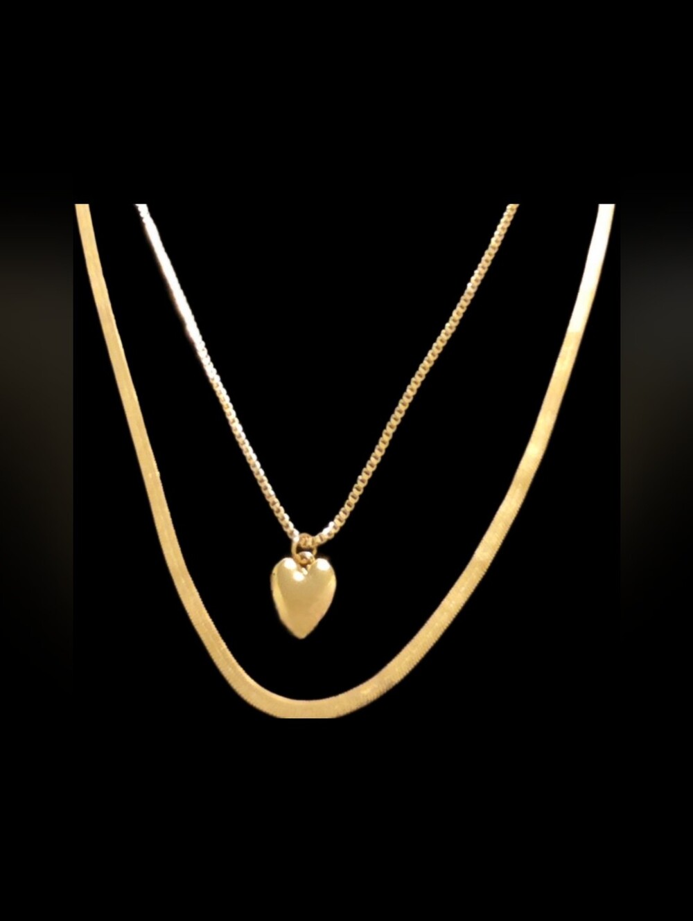 Goldtone Heart Layered Necklace